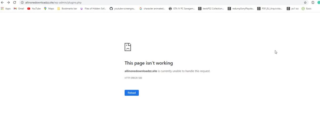 How to Fix "Page isn’t working. Currently unable to handle this Request. HTTP ERROR 500" Error?