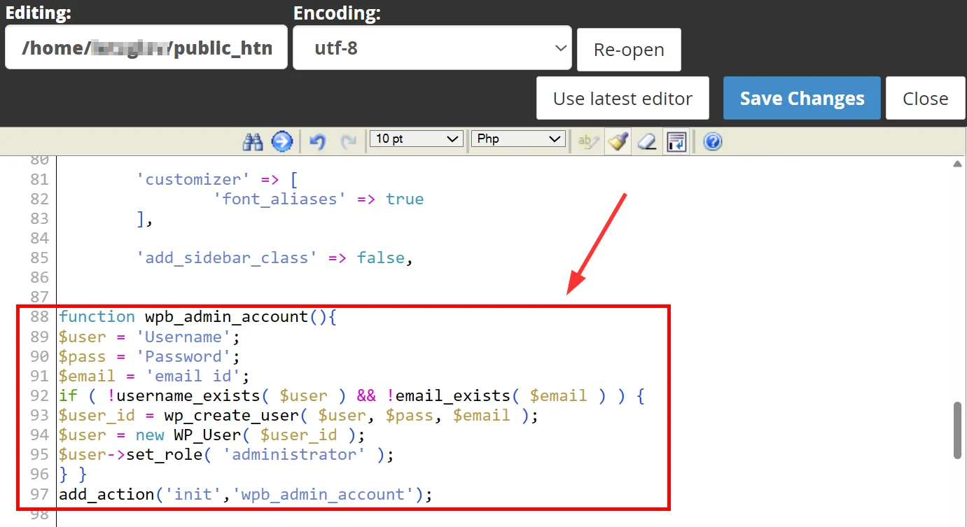 How to Create/Add an Admin User in WordPress using FTP or cPanel File Manager?